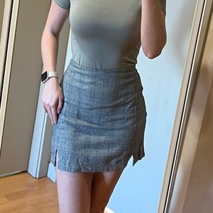 Cara Grey Plaid Mini Skirt